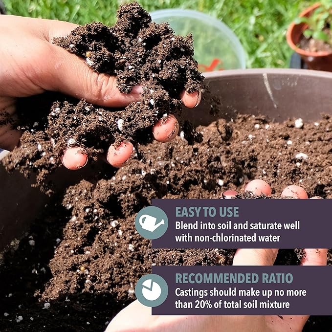 Arcadia Garden Products Worm Nerd Worm Castings, Natural Soil Additive for Lawns, Gardening and Potted Plants, 3 Quarts, Black (WN05) ***Cannot Ship to Hawaii***