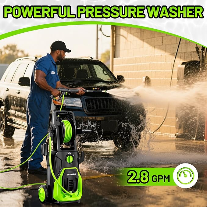 Electric Pressure Washer, 4000PSI 2.8 GPM Power Washer with Foam Cannon 35FT Hose Electric High Pressure Washer for Fences, Patios, Decks, Patios and Cars Powerwasher
