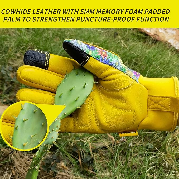 Thorn Proof&Puncture Resistant Gardening Gloves with Grip,Garden Gloves for Women, Leather Work Gloves,Gifts