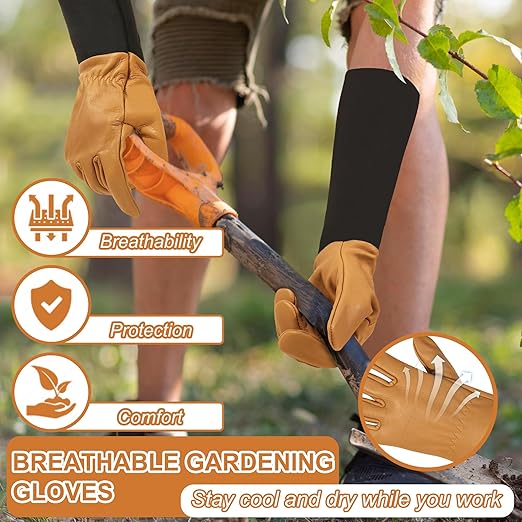 HLDD HANDLANDY Long Gardening Gloves, Thorn Proof Rose Pruning Gloves for Men & Women, Heavy Duty Garden Gloves for Cactus & Blackberry, Great Gift for Gardeners