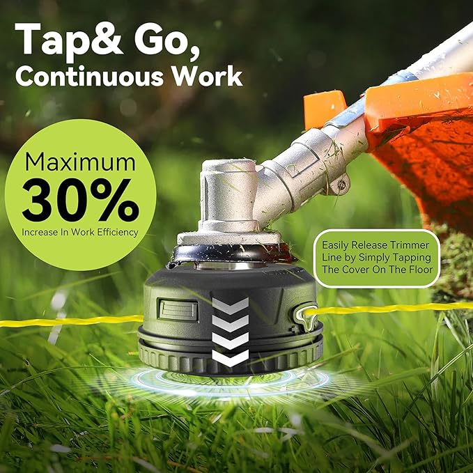 KAITAI Universal Weed Eater Head Replacement-Fit Left-Hand Thread,Easy Feed Trimmer Head Weed Wacker Head for Echo,Ego,Dewalt 20V,Stihl,Ryobi,with 14ft 095" Trimmer Line,6 Adapts,Simple Tap & Go