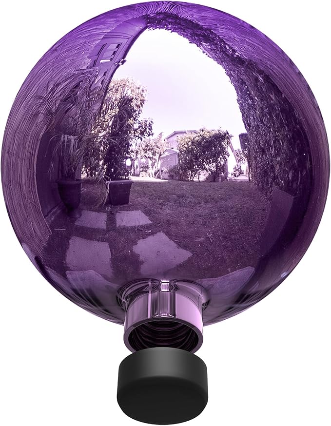 Alpine Corporation 10" Diameter Indoor Outdoor Glass Gazing Globe Garden Decor, Purple