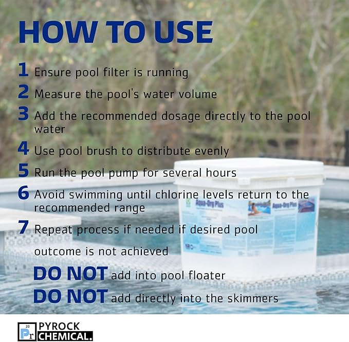 Pool Shock by Aqua Org Plus - 65% Granular Cal Hypo - Pool Shock for Swimming Pools, Spas and Hot Tubs (18 x 100 Pound)