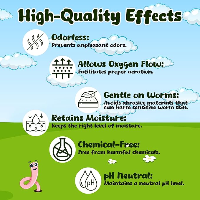 5lb Worm Bedding for Nightcrawlers and Red Wigglers (Worms Not Included) - Vermicompost Bin Worm Bedding - Earthworm Food for Organic Potting Soil Gardening Mix