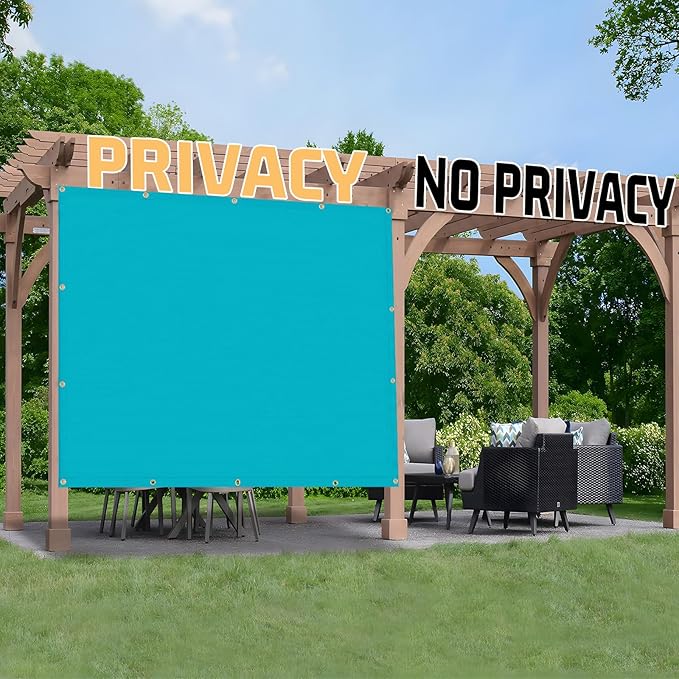 SUNNY GUARD Shade Cloth Custom Size 12x15 FT Sun Shade Screen Fabric Shade Cover Tarp with Grommets for Pergola Backyard Garden, Turquoise(We Customized)