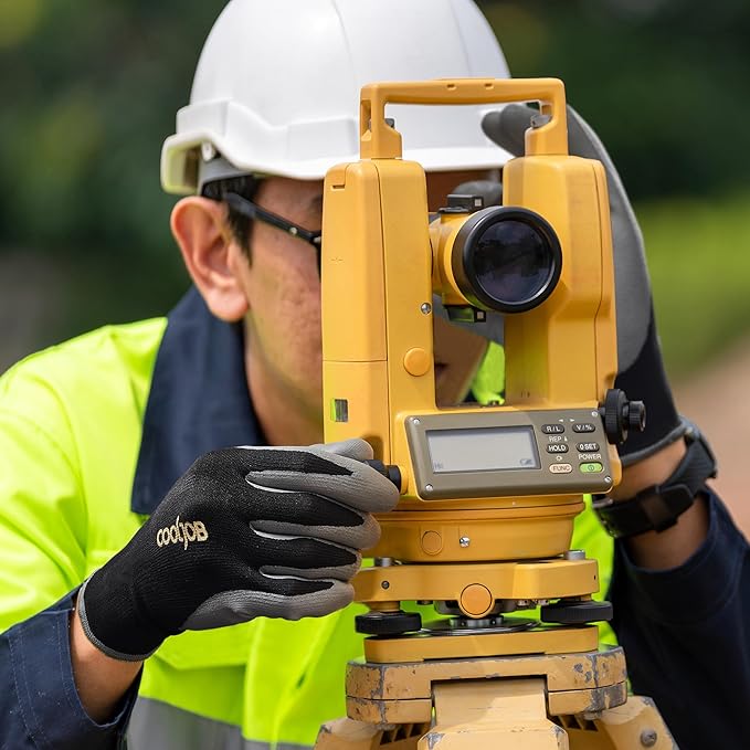 COOLJOB Micro-Foam Nitrile Safety Work Garden Gloves with Touchscreen Fingers, 6 Pairs Lightweight Working for Men’s Sweaty Hands, Non-slip Coated Grip Fits Most Tasks, Small, Blue & Black