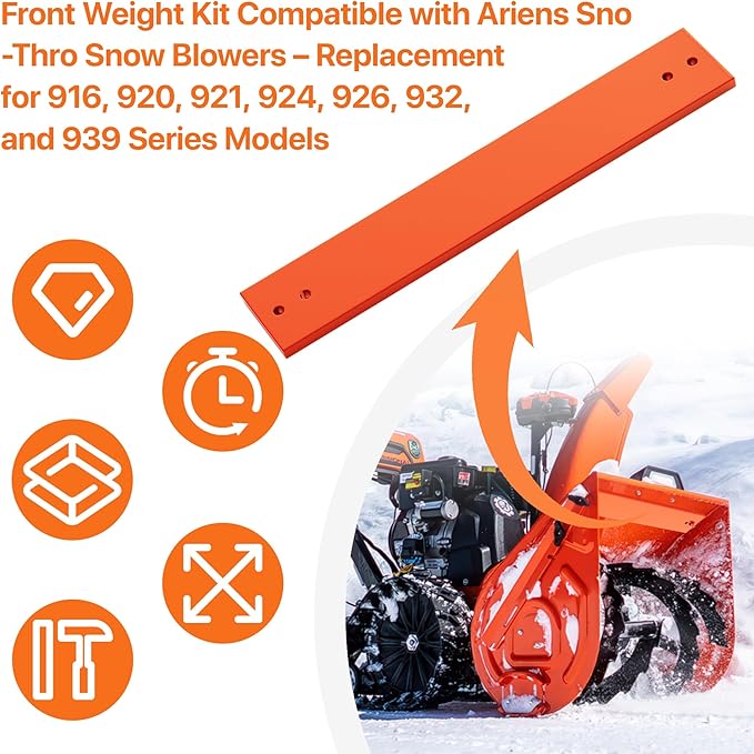 Front Weight Kit Replacement for Ariens SNO-Thro Snow Blowers 916, 920, 921, 924, 926, 932, 939 Series – Improves Balance & Stability,Part# 72406500