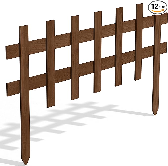 Greenes Fence Deluxe Picket Wooden Fence - 18" L x 36" W (Pack of 12)