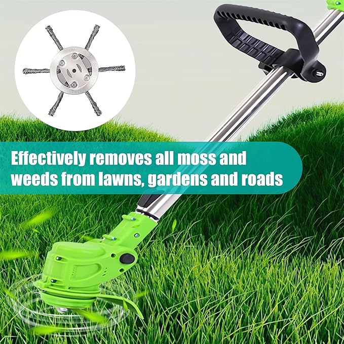 6 Inch Steel Wire Rotary Heavy Duty Weed Brush Cutter Wheel Grass String Trimmer Blades Head Universal Metal Wire Weed Eater Trimming Head Replacement Weed Wacker Weedeater Attachments (6 heads - 6in)
