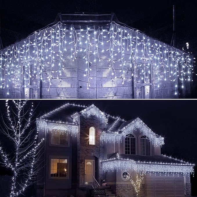 304 LED Outdoor Waterproof String Lights for Christmas, Wedding & Party Decor - 8 Modes, Cool White