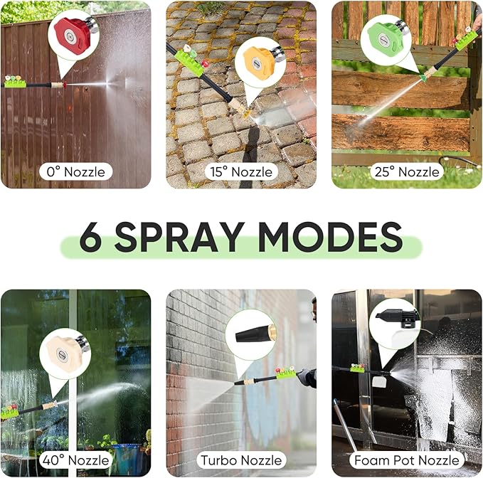 DUMOS Electric Pressure Washer, High Pressure Cleaning Machine with Foam Cannon, 2.0 GPM Power Washer with 5 Quick Connect Nozzles for Fences Decks Patios