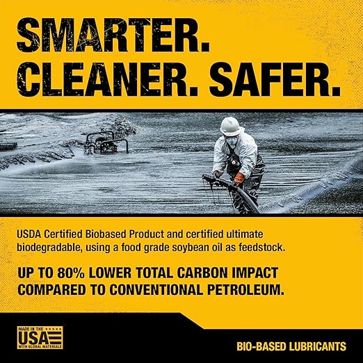 DEWALT – Biodegradable Bar & Chain Oil – Green, Eco-Friendly, Non-Toxic Professional Bar & Chainsaw Lubricant – Ultraclean All-Season Oil for Gas, Electric Saw, and Pole Saw, 32 oz (Case of 12)