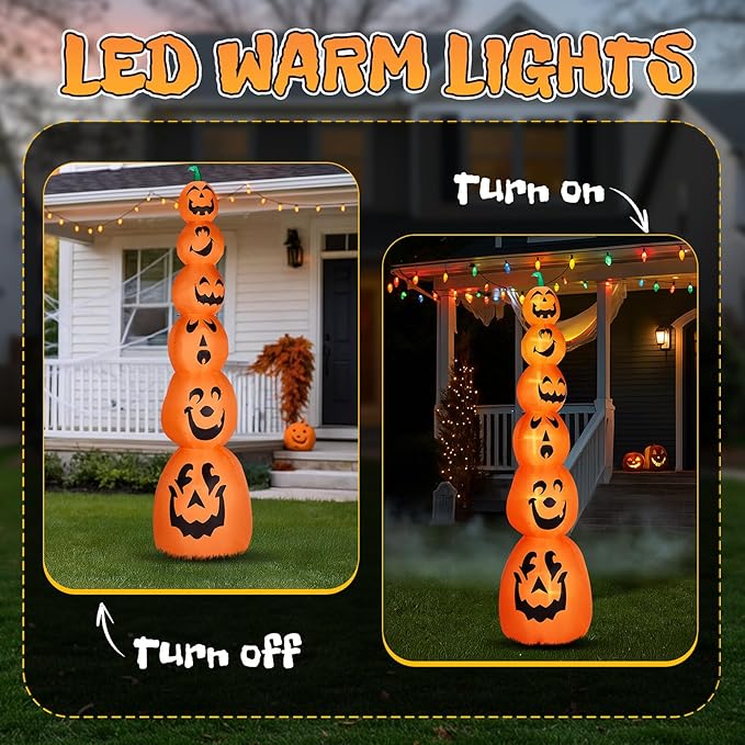 AW 9FT Halloween Inflatable Pumpkins Blow up LED Lights Outdoor Party Decorations