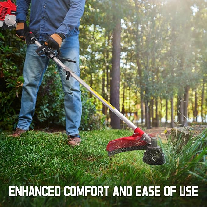 25.4cc Weed Wacker Gas, 3-in-1 String Trimmer/Edger 16-Inch, 10-Inch Brush Cutter for Garden Edging & Lawn Care（AM4532）
