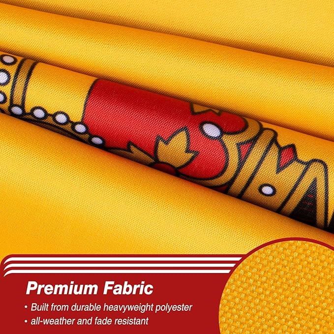 Spain Spanish Flag 3x5 ft Outdoor, Double Sided 3 Ply Heavy Duty Spain National Country Flag, 100% Quality Polyester Spanish Banner with Brass Grommets 4 Rows Stitches