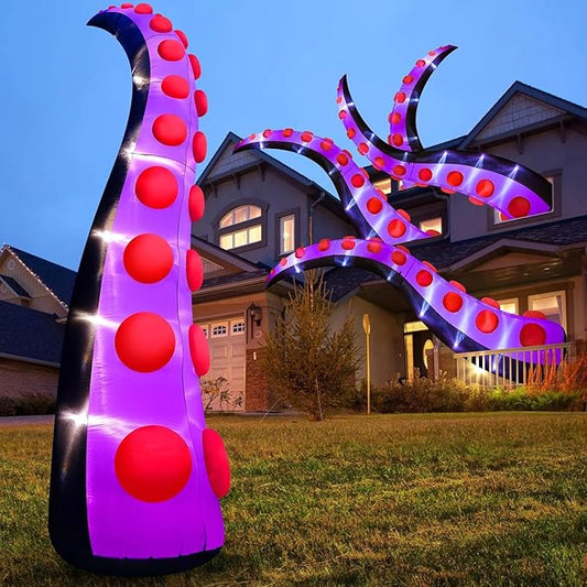 Danxilu 14 FT Huge Halloween Inflatables Octopus Tentacles Decorations Outdoor Built-in LED Lights Scary Giant Inflatable Octopus Arms Halloween Blow Ups for Yard Holiday Party Decor Lawn Outside
