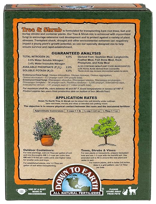 Down To Earth All Natural Fertilizers Tree & Shrub Mix 4-2-4, 5 lb