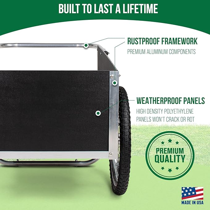 Smart Carts Ultimate Gardener Cart with 7 CF Capacity, Large 20-Inch Flat-Free Wheels for Effortless Maneuverability, and Aluminum Frame That is Strong, Lightweight, and Rustproof