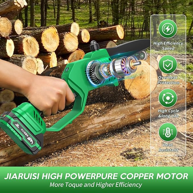 Mini Chainsaw 6 Inch Portable Electric Chainsaw Cordless with 2 Batteries, Handheld Small Chain Saw for Tree Branches, Courtyard, Household and Garden, Gifts for Men Dad Husband Women