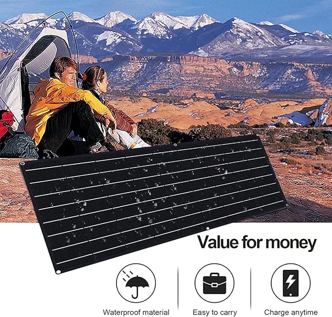 1200 Watt Flexible Solar Panel for RV, 2 × 600 Watt 12 Volt Solar Power Panel Kit Photovoltaic Module Monocrystalline Solar Panels for Camping Off Grid Car Battery Charging Boat