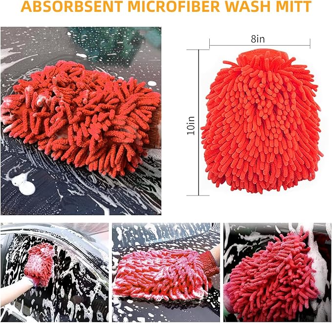 Dual-Function Undercarriage Cleaner,Surface Cleaner for Pressure Washer, 16 Inch, Underbody Car Washing Water Broom with 3 Pieces Extension Wand &Extra Wash Mitt, 1500 PSI-4000 PSI