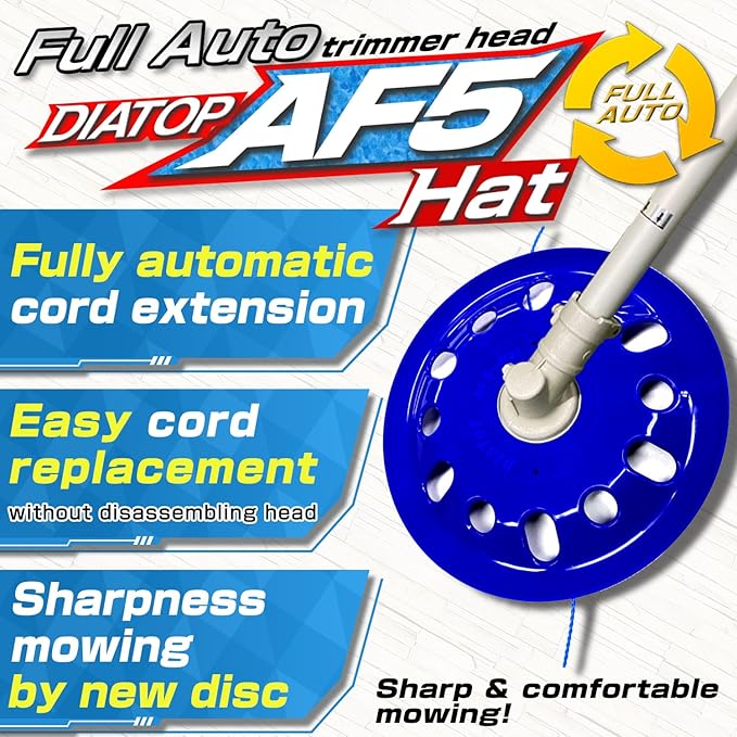 Weed Eater Head Trimmer Head Automatic Mowing Cord Extension AF-5 Hat Hat Size 9.8inch Compatible with General Engine Type and Electric Brush Cutter String Trimmer Replacement Universal