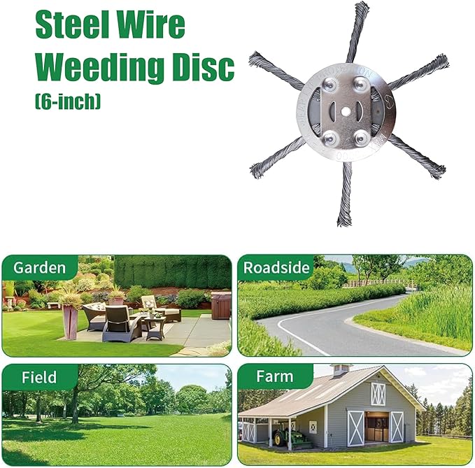 6 Inch Premium Indestructible Trimmer Head for Electric Battery Powered Cordless String Trimmer | Replaceable Blades for Weed Trimmer & Weed Eater | Heavy Duty Nylon Line Head for Garden, Yard Lawn
