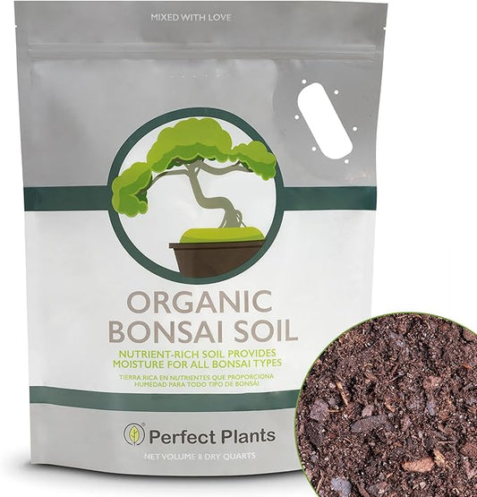 Bonsai Soil by Perfect Plants - 8qts. Premium All-Purpose Mix | Perfect for Several Bonsai Tree Plants | Made in Small Batches in The USA