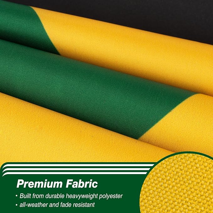 Jamaica Jamaican Flag 3x5 ft Outdoor, Double Sided 3 Ply Heavy Duty National Flag for JM, 100% Quality Polyester Jamaican Banner with Brass Grommets 4 Rows Stitches