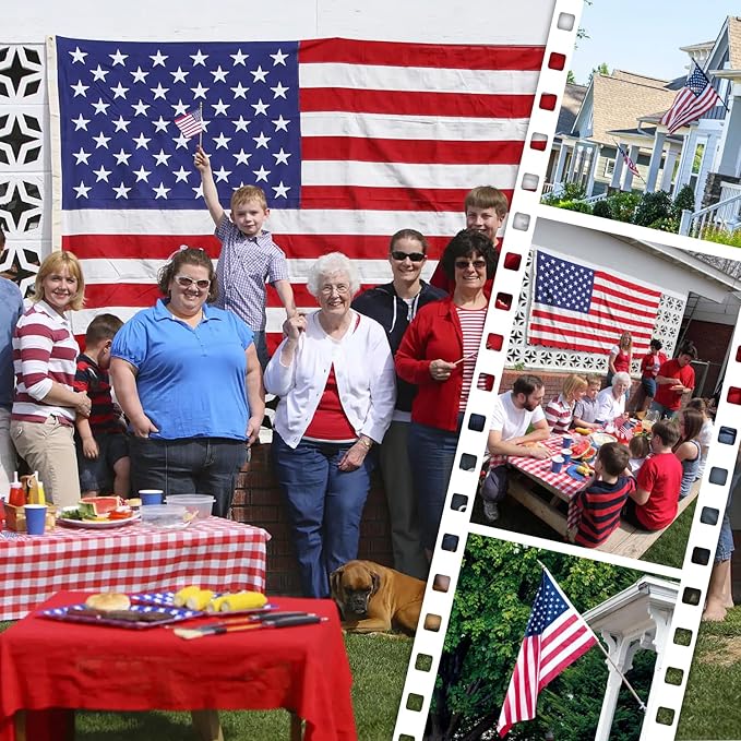 American Flag 2x3 FT Outdoor, Heavy Duty High Wind US Flag, Embroidered Stars, Sewn Stripes, Brass Grommets, Indestructible Tough USA Flags Suitable for Outside