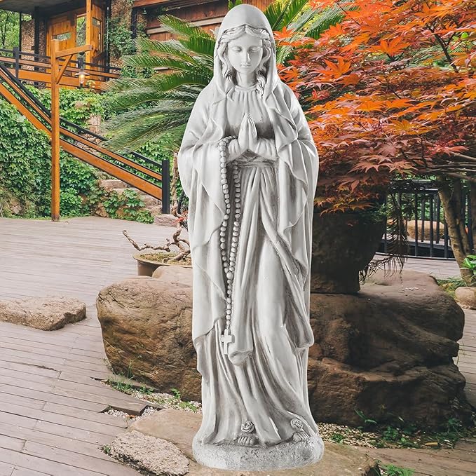 Virgin Mary Statue Outdoor, Religious Garden Statue, Blessed Mother Outdoor Statue, Large Outdoor Garden Statues Home Yard Patio Lawn Hallway