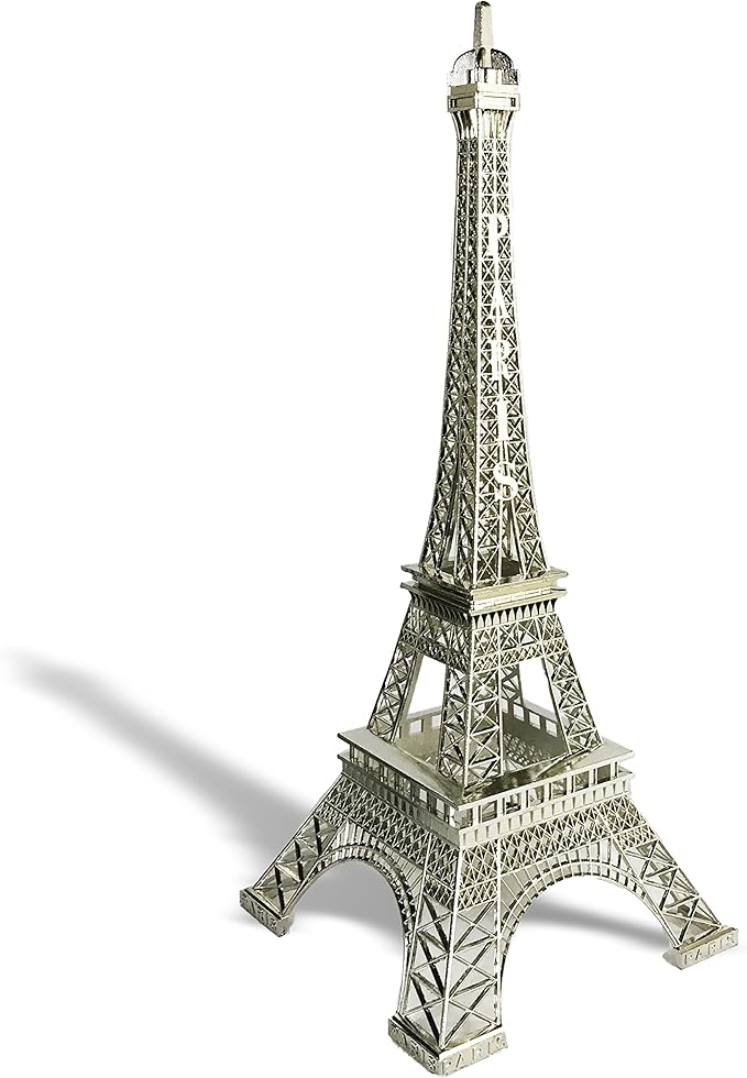allgala 24" Eiffel Tower Statue Decor Alloy Metal, Silver