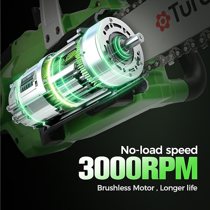 12" Cordless Chainsaw, 20V Battery Powered Chainsaw, Electric ChainSaw Cordless with 4.0Ah Battery and Charger, Brushless Rechargeable Chain Saw with Auto Lubrication for Wood Cutting, Tree Pruning