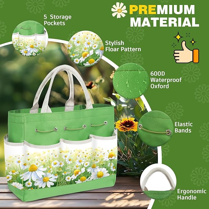 22PCS Ergonomic Garden Tools Set for Women,Heavy Duty Hand Tool Kit Included Handy Tote Bag/Trowel/Pruning Shears/Rake/Pruner/Gloves/Plant Tags,Garden Supplies Gardening Gifts for Gardeners Beginners