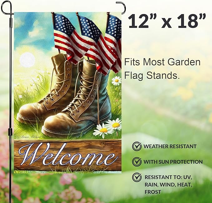 Country Charm Garden Flags Set of 10 - Garden Flags for Outside - Yard Flags 12x18 inch Double Sided, Seasonal Small Garden Flag with Anti-Wind Clip and Stopper, Outdoor Holiday Lawn Decorative Decor Fall