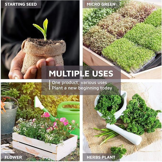 UBICON Easy to Use Compressed Coco Coir Organic Top Soil for Indoor and Outdoor; 24 Bricks expands to 60 Gallons, Excellent Aeration, Reduces Weed Growth, and Retains Water