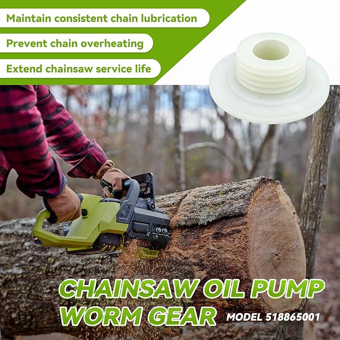 518865001 Oil Pump Drive Gear, for Ryobi RY3714、RY3716、RY3818 Chainsaw Oil Pump - 2 Pack