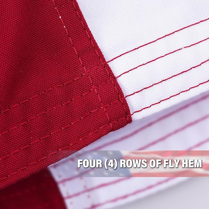 Deluxe Cotton American Flag 3x5 FT for Outside, Tear Resistant US Flags High Wind with Embroidered Stars, Sewn Stripes, the Best Indoor Outdoor Flags