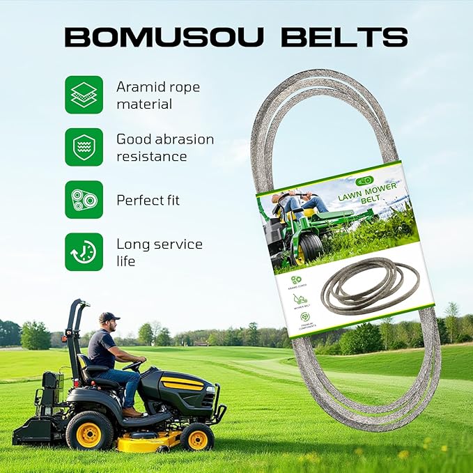Lawn Mower Deck/Drive Belt 1/2" x 90" fit for John Deere M82718, AYP/Husqvarna/Craftsman 125907 125907X 532125907 105732X, Simplicity 1666698SM 1716854SM1666698, MTD 754-04122 954-04122