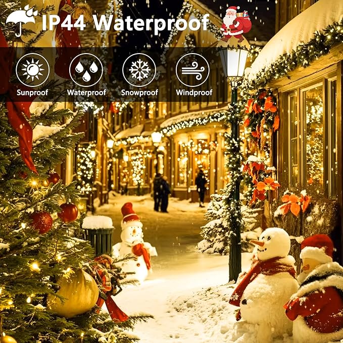 100FT 2000 LED Cluster Christmas Lights, Christmas Tree Lights Outdoor 8 Modes with Timer & Remote, Firecrackers String Lights Waterproof for Garland Party Xmas Decorations, Warm White