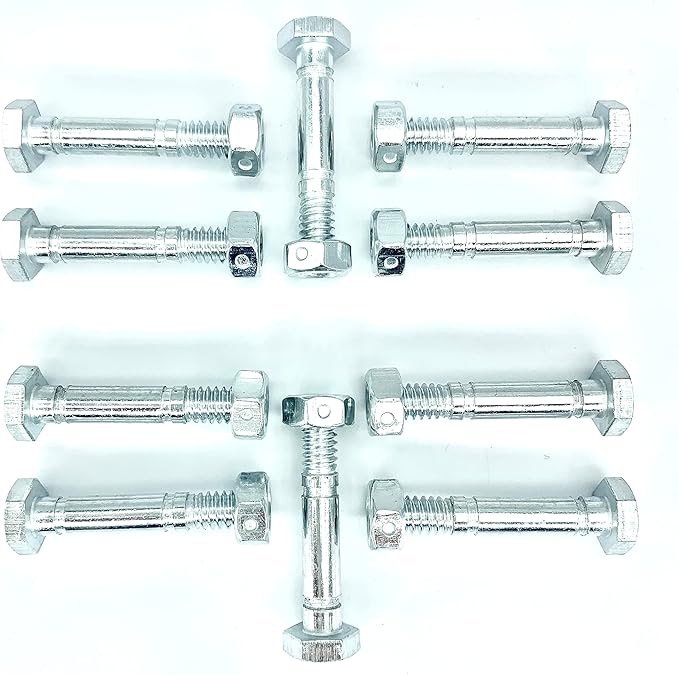 Replaces Shear Pins and Nuts for Ariens 532005 53200500 510016 51001600 Snow throwers(10 Pack)