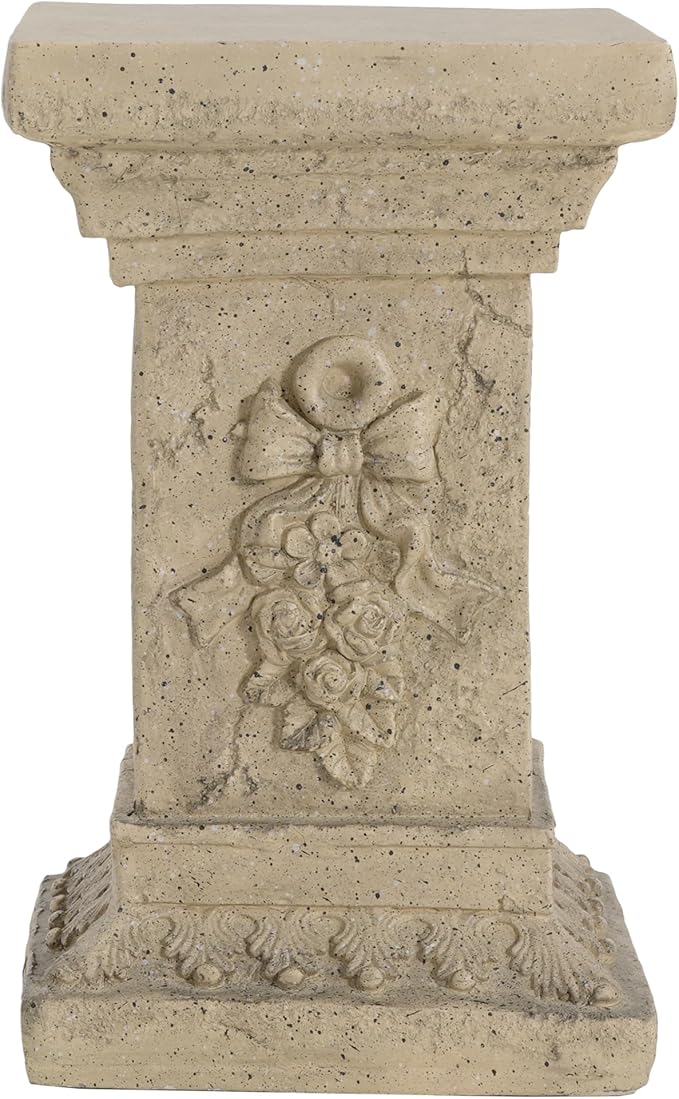 Decorative Roman Column Pedestal Column Plant Stand, Vintage European Style Classical Garden Pillar, Indoor Outdoor Decor, Pedestal Columns Plants Standing for Entryway Garden Yard Home (Sand/19 H)