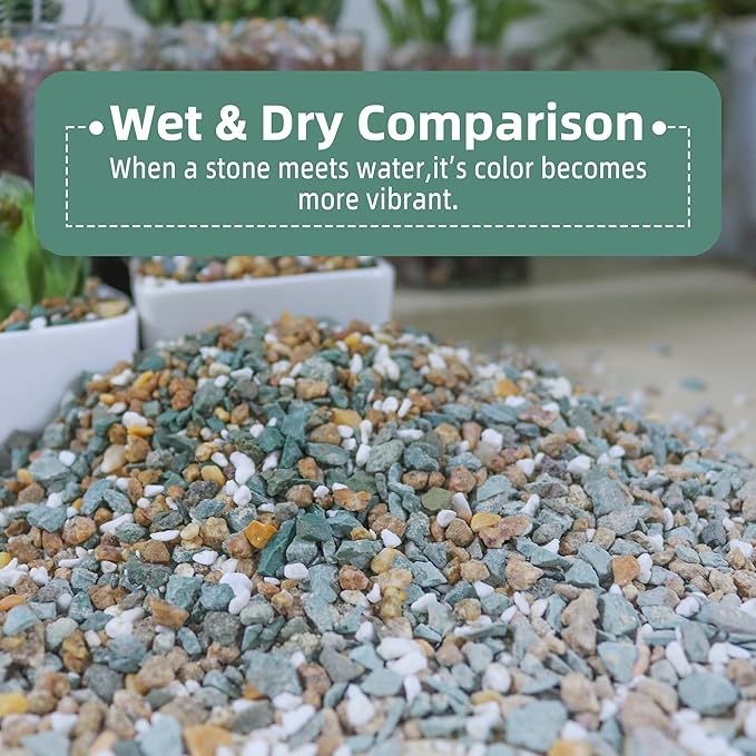 7lb Mix Rocks for Plants in Door -Mix Perlite,Maifanitum Stones,Zeolites Rocks for Bonsai Succulent Cactus Potting Soil and Vase Fillers, Fairy Gardening,Top Dressing