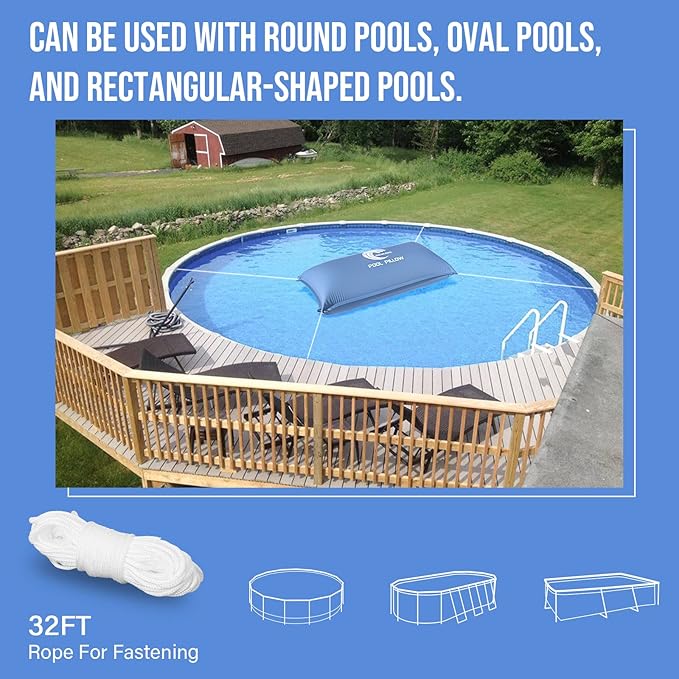 BEWAVE Pool Pillow, Winterizing Air Pillow for Above Ground Winter Swimming Pool Covers, 4 x 8 Ft