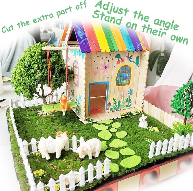 Miniature Fairy Garden Fence,Fairy Garden Accessories Outdoor Wood Picket Fence,10 PCS DIY Flowerpot Decoration, Miniature Garden Decoration