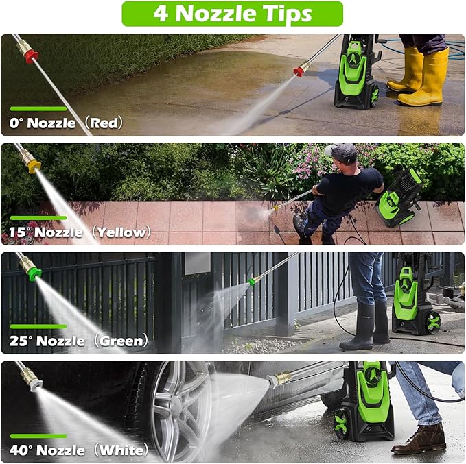 Pressure Washer -5000PSI Power Washer with Foam Cannon 4 Quick Connect Nozzles, High Pressure Cleaning Machine for Driveways/Patios/Cars/Fences/Home Cleaning