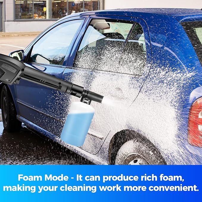 Electric Pressure Washer 4800 PSI 4.0 GPM Power Washers Electric Powered with 33ft Pressure Hose, 4 Nozzle and Foam Cannon, Powerwashers for Home, Cars, Patio, Navy Blue