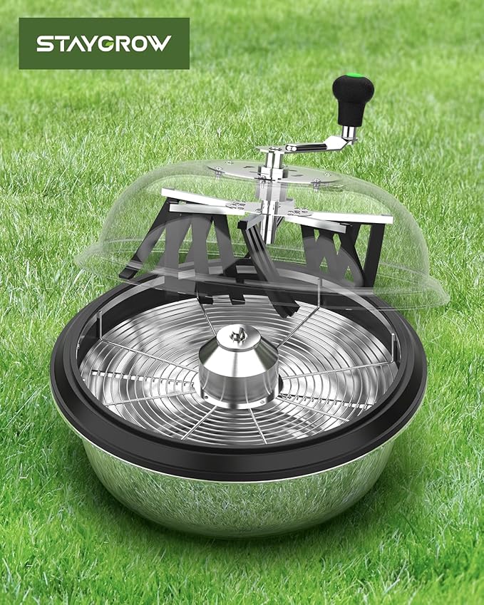 16 Inch Bud Leaf Bowl Trimmer, 16" Trim Bowl with Clear Visibility Dome and Sharp Stainless Steel Blades, for Twist Spin Cutting Buds, Flowers, Leaves, Hydroponics Plants