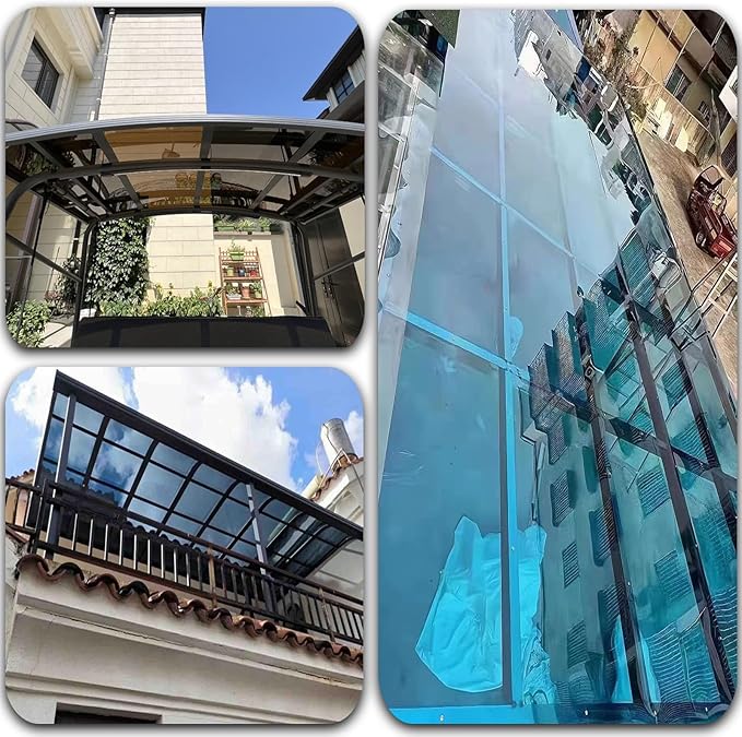 2mm Polycarbonate Sheet,Polycarbonate Greenhouse Panels,Roofing Transparent Insulation Daylighting Panels,Strong and not Easily Deformed,for Greenhouse Sheds Roofs,Carports.(Clear,4 x 23ft)