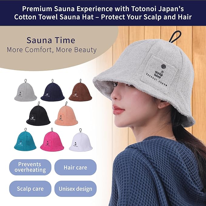 Cotton Towel Sauna Hat – Washable & Soft – Unisex Design for Men and Women